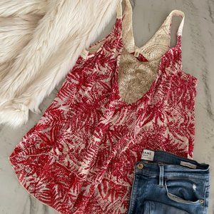 Anthropologie Tiny Beekeeper Sequin Top Tank Croquet Tank Size Small